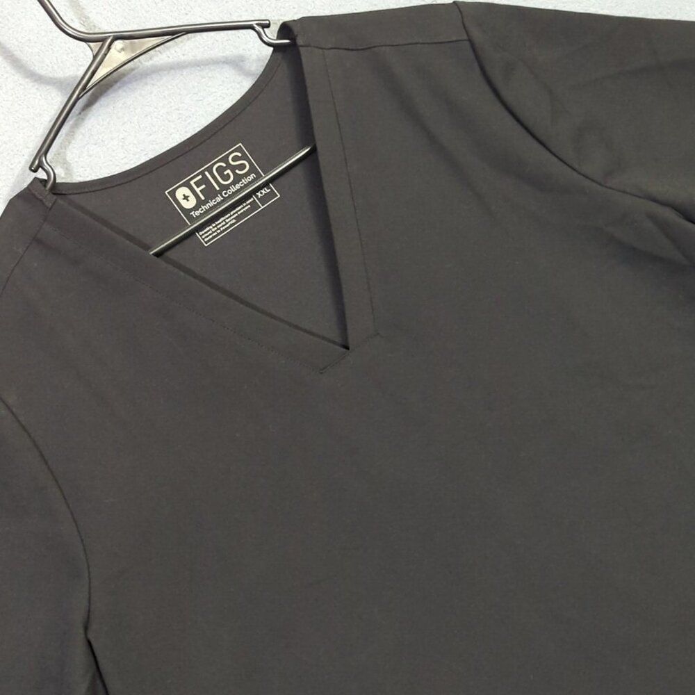 Figs Shirt Women's XXL Black Casma Three Pocket Scrub Top PO# 1443